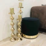 Gold Yuvarlak Puf 40x42 Siyah