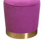 Gold Yuvarlak Puf 40x42 Mor