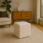 Kare Puf Koltuk Krem