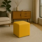 Kare Puf Koltuk Sarı