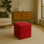Kare Puf Koltuk Kırmızı
