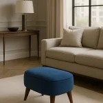 Oval Puf Koltuk 53x35 Lacivert