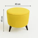 Yuvarlak Puf Koltuk 45x43 Sarı