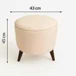 Yuvarlak Puf Koltuk 45x43 Krem