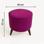 Yuvarlak Puf Koltuk 45x43 Mürdüm